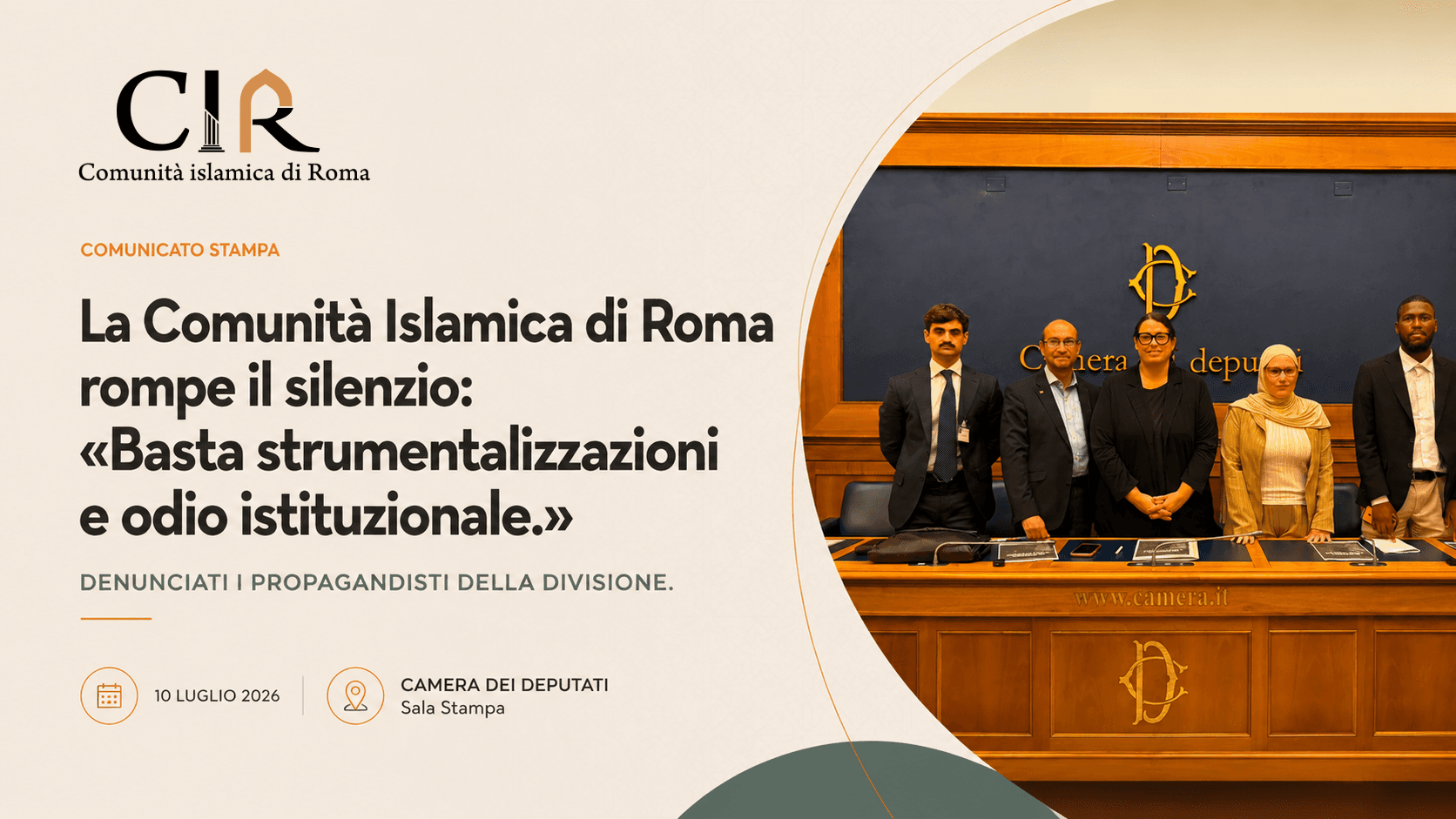 CIR rompe il silenzio: «Basta strumentalizzazioni e odio istituzionale. Denunciati i propagandisti della divisione»